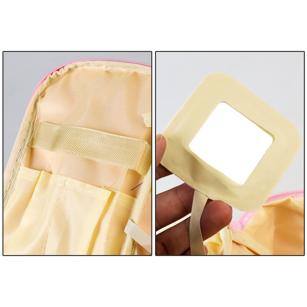 Dihope Tas Make Up Portable Organizer Make Up Pouch with Brush Slot - D5S - Pink