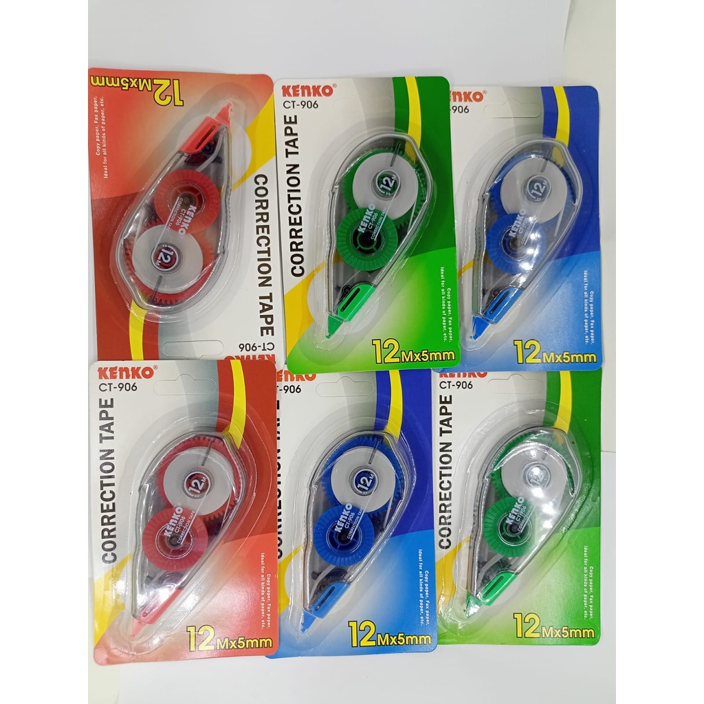 

harga grosiran 1 LUSIN / 12 PCS KENKO CERRECTION TAPE CT-906 12MX5MM