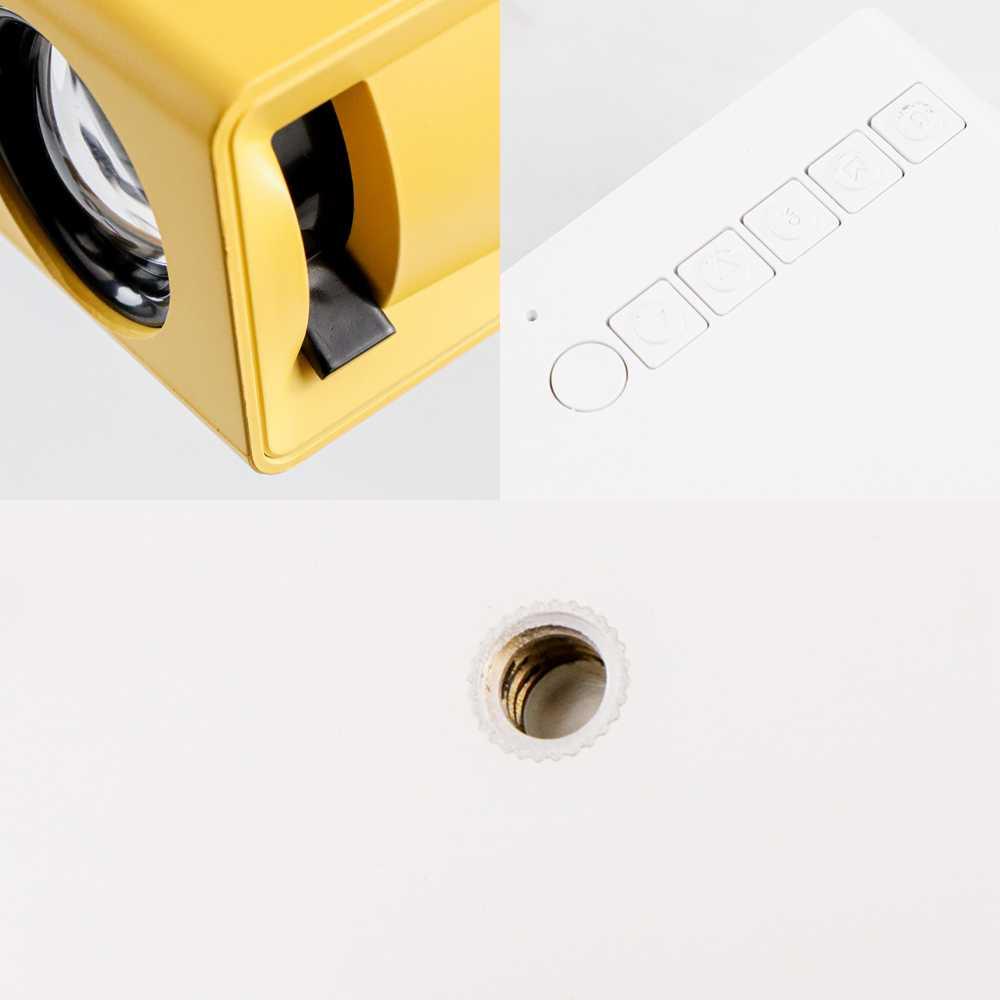 Mini Portable LED Projector Full HD with TF HDMI AV USB Port - YG-300 - White with Yellow Side