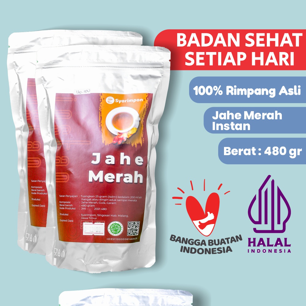 

Jahe Merah Bubuk Instan Syarimpon 480 gram Halal dan Berkualitas