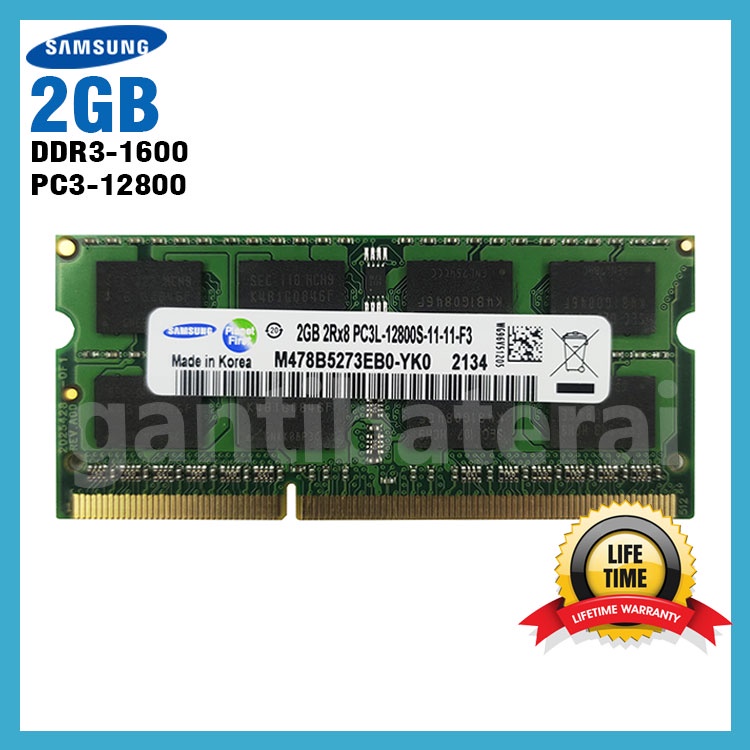 Ram laptop 2gb sodimm ddr3l pc3l-12800s low voltage new