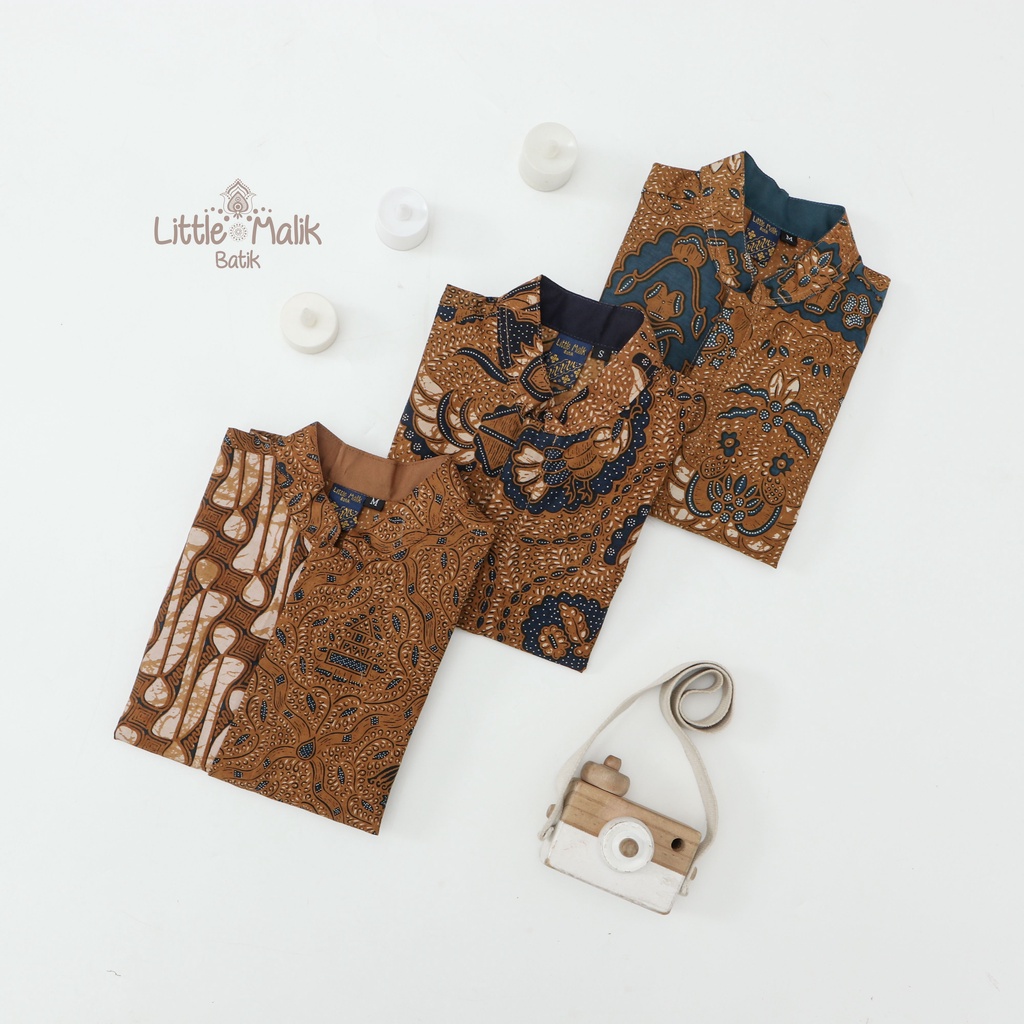 Kemeja Batik Anak Lengan Pendek By Little Malik Batik, Cap Solo