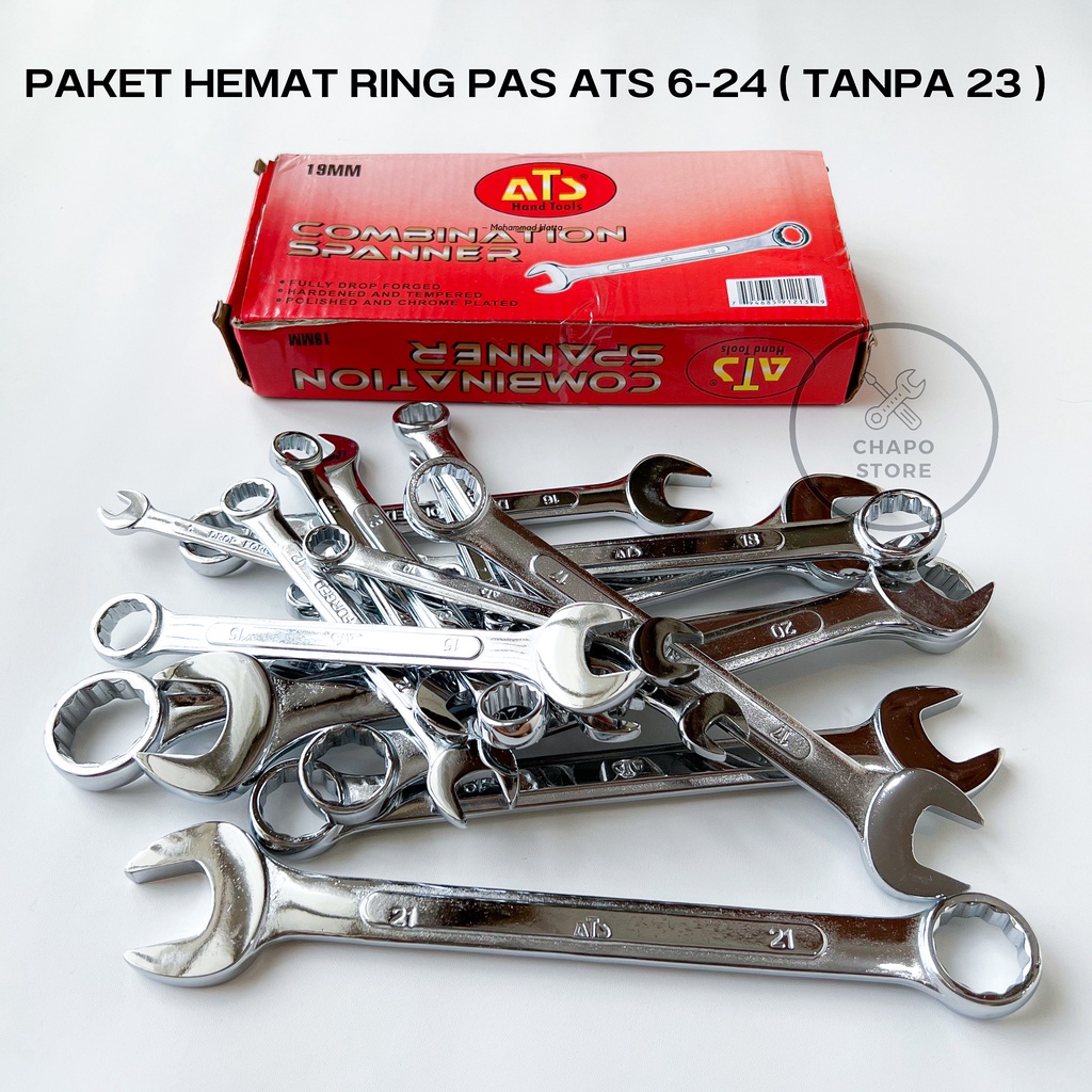 Paket hemat ring pas ATS ukuran 6 sampai dengan 24mm ( Tanpa Ukuran 23mm)