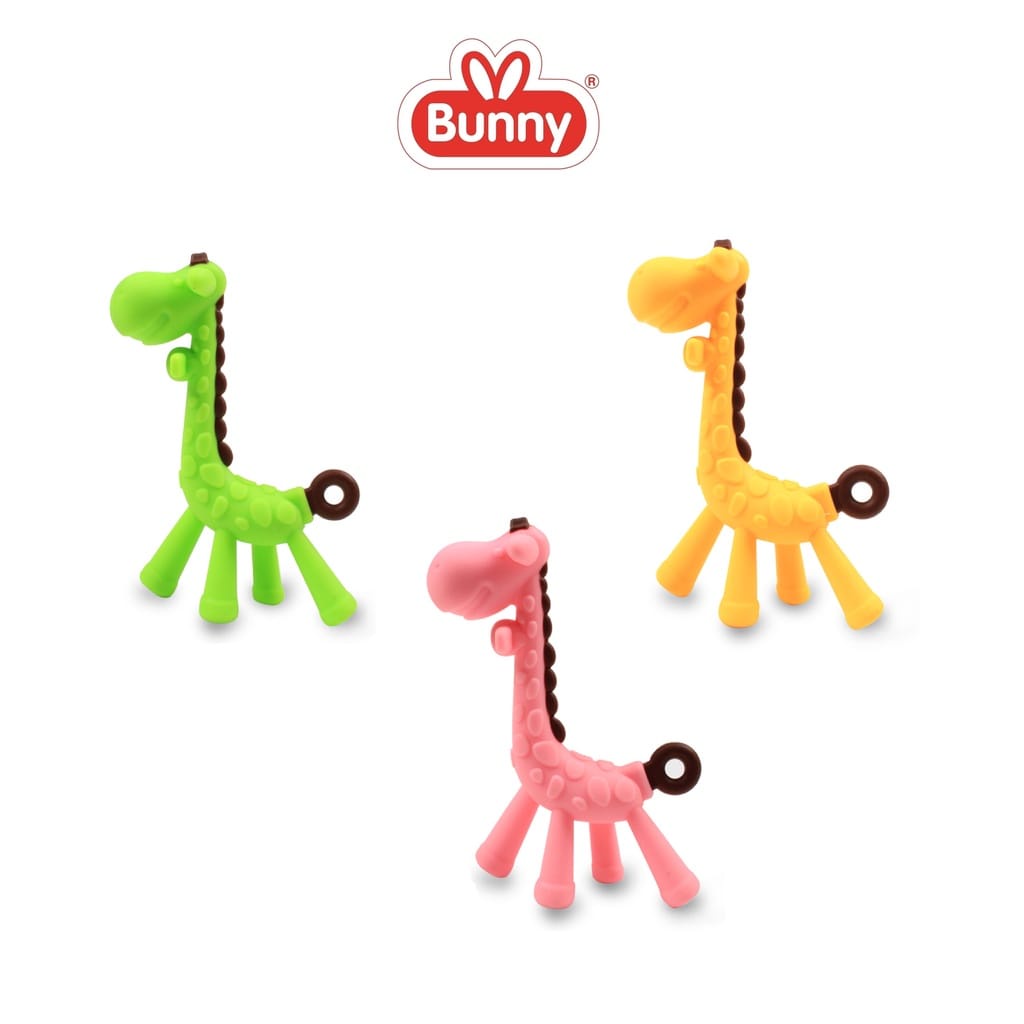 Bunny Silicone Teether Giraffe Shape Mainan Gigitan Bayi Bentuk Jerapah