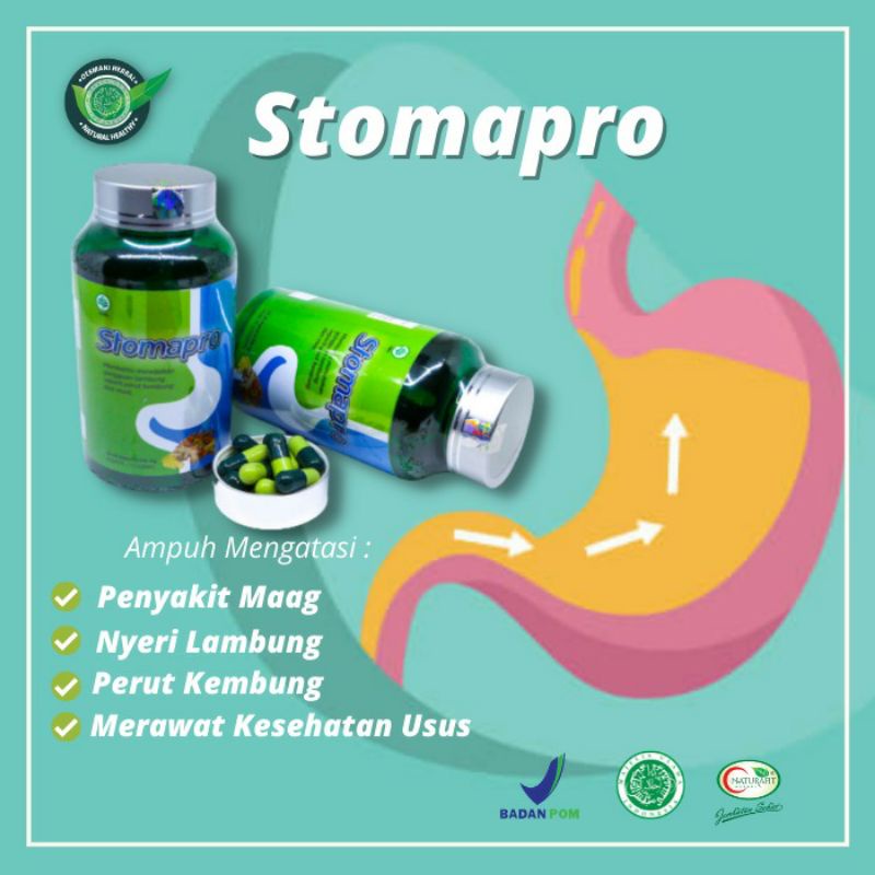 STOMAPRO Premium / Obat Herbal Lambung Asam Lambung Magg Sakit Maag Perut Kembung dan Mual Mual - Naturafit BPOM