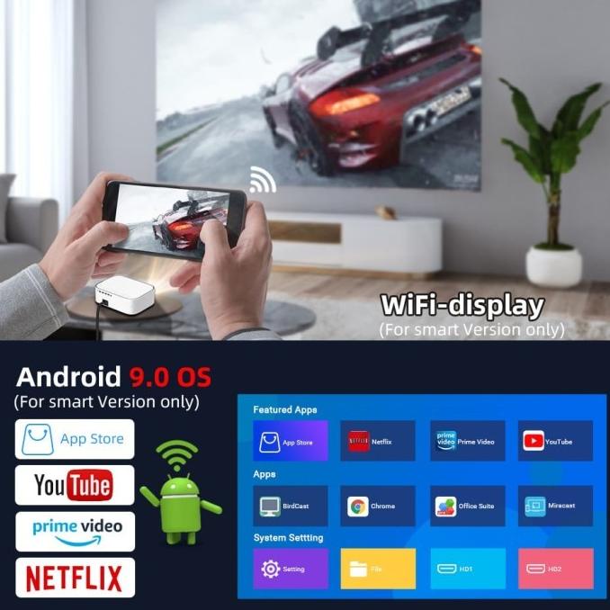Byintek K45 New Full Hd 4K Smart Portable Android 9.0 Os Projector Streethuupsstore