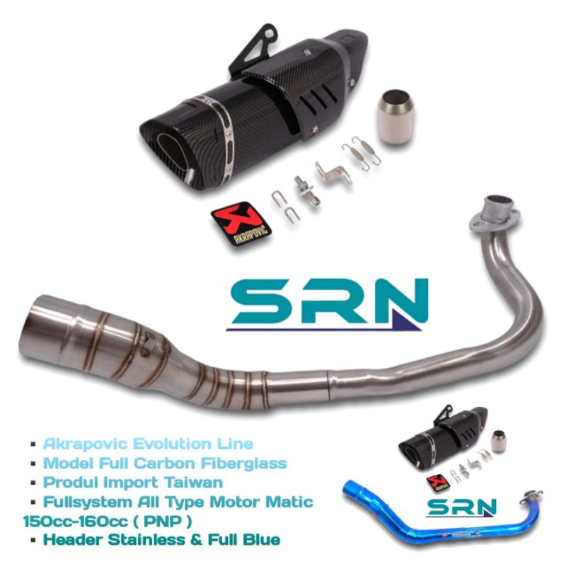 KNALPOT AKRAPOVIC EVOLUTION LINE CARBON  IMPORT NMAX AEROX ADV PCX XMAX VARIO