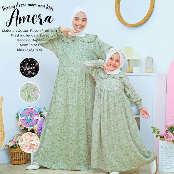 Gamis Ibu Anak Homey Dress Couple AMORA Gamis Couple Katun Rayon
