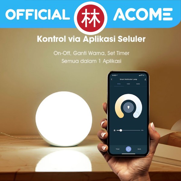 Acome ALP01 Lampu Tidur Malam Smart Multicolor Lamp RGB 16 Juta Warna