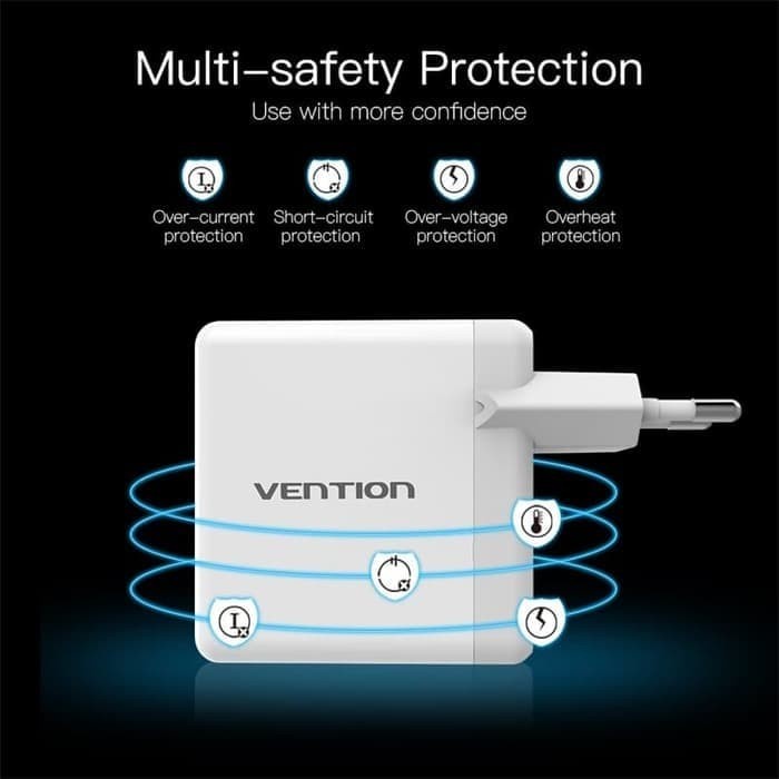 Vention QC02 Dual USB Port Qualcomm Quick Charge 3.0 Wall Charger