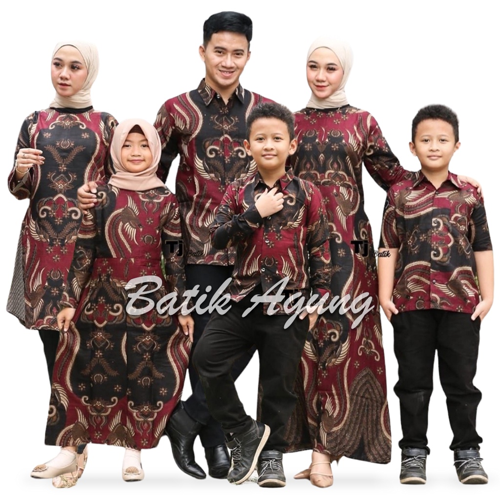 Seragam Baju Batik Couple Sogan Sarimbit Keluarga Ayah Ibu Anak Cowok Cewek Jumbo Family Premium Terbaru