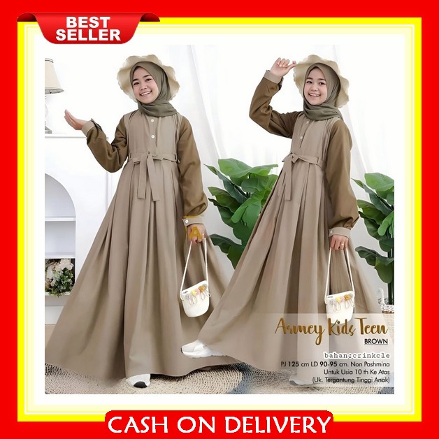 Gamis Anak Perempuan Tanggung Polos Hitam Umur 10 11 12 13 14 15 Tahun Tanggung Remaja Baju Gamis Mu