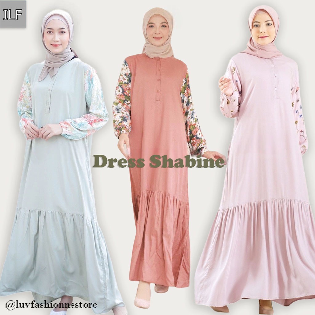 IL - DRESS SHABRINE WANITA KATUN RAYON PREMIUM / GAMIS HOMEY WANITA MUSLIM BAHAN ADEM