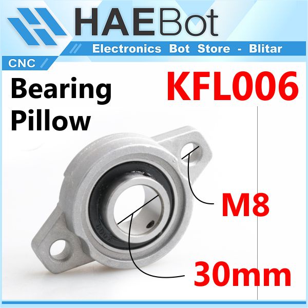 [HAEBOT] Bearing Pillow Block KFL006 30mm Bracket Holder Shaft LeadScrew CNC 3D Printer Ball Threaded Rod As Besi Mekanik Screw Vertikal