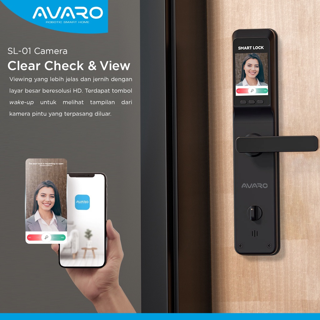AVARO SL01 Camera Smart Door Lock Kunci Pintu Digital Smart Lock