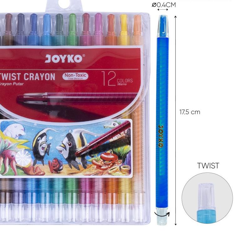 

GROSIR Oil Pastels / Krayon / Crayon Joyko Putar / Twist 12 Warna !!