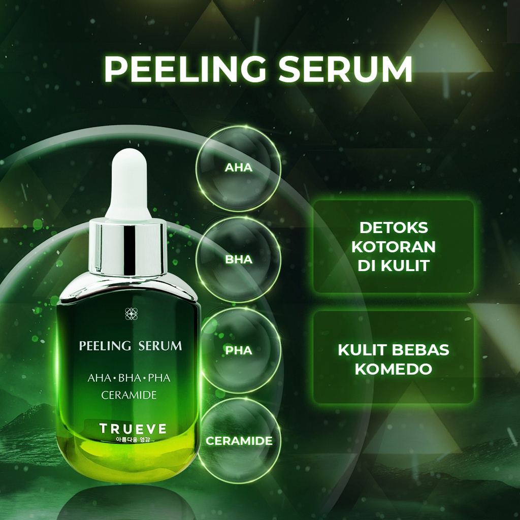 ⭐BAGUS⭐ TRUEVE AHA - BHA - PHA &amp; Ceramide Peeling Serum 15 ML | Serum Wajah | Face Serum Exfoliating