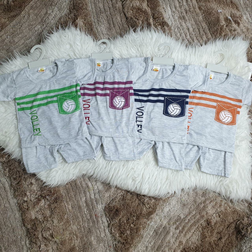 stelan anak laki laki 0 - 6 bulan/ baju bayi / baju anak laki laki volly