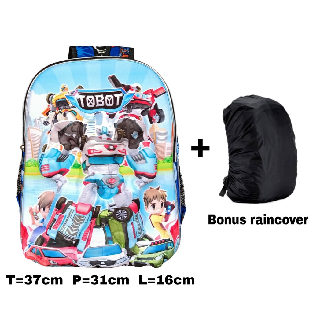 TAS RANSEL ANAK TOBOT LAKI LAKI/ TAS SEKOLAH ANAK LAKI SD / TAS ANAK EMBOS