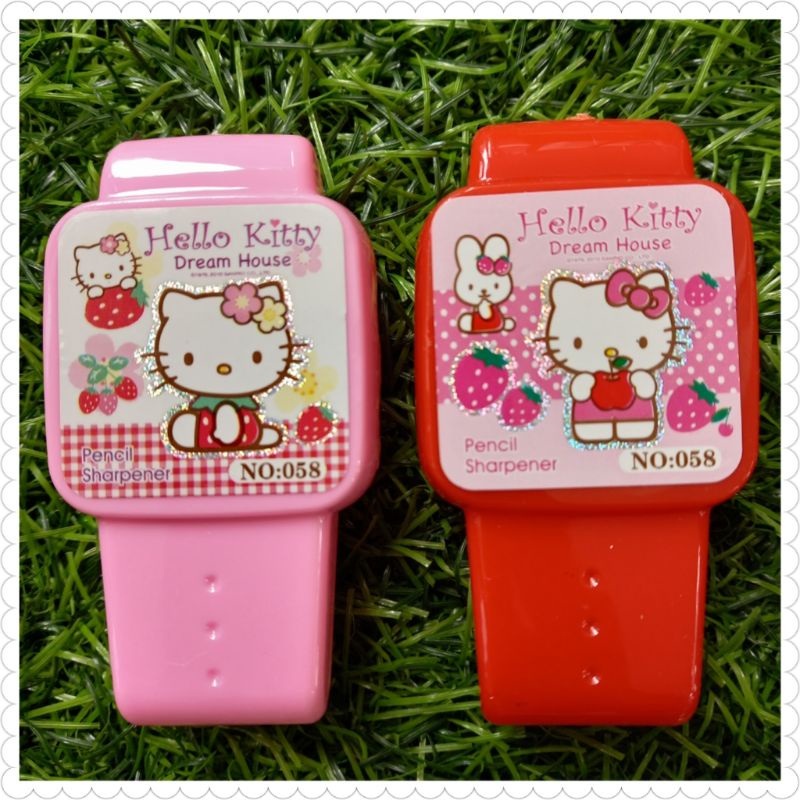 

Rautan hello kitty model jam tangan / Rautan 2 lubang hello kitty bentuk arloji/ Serutan hello kitty import