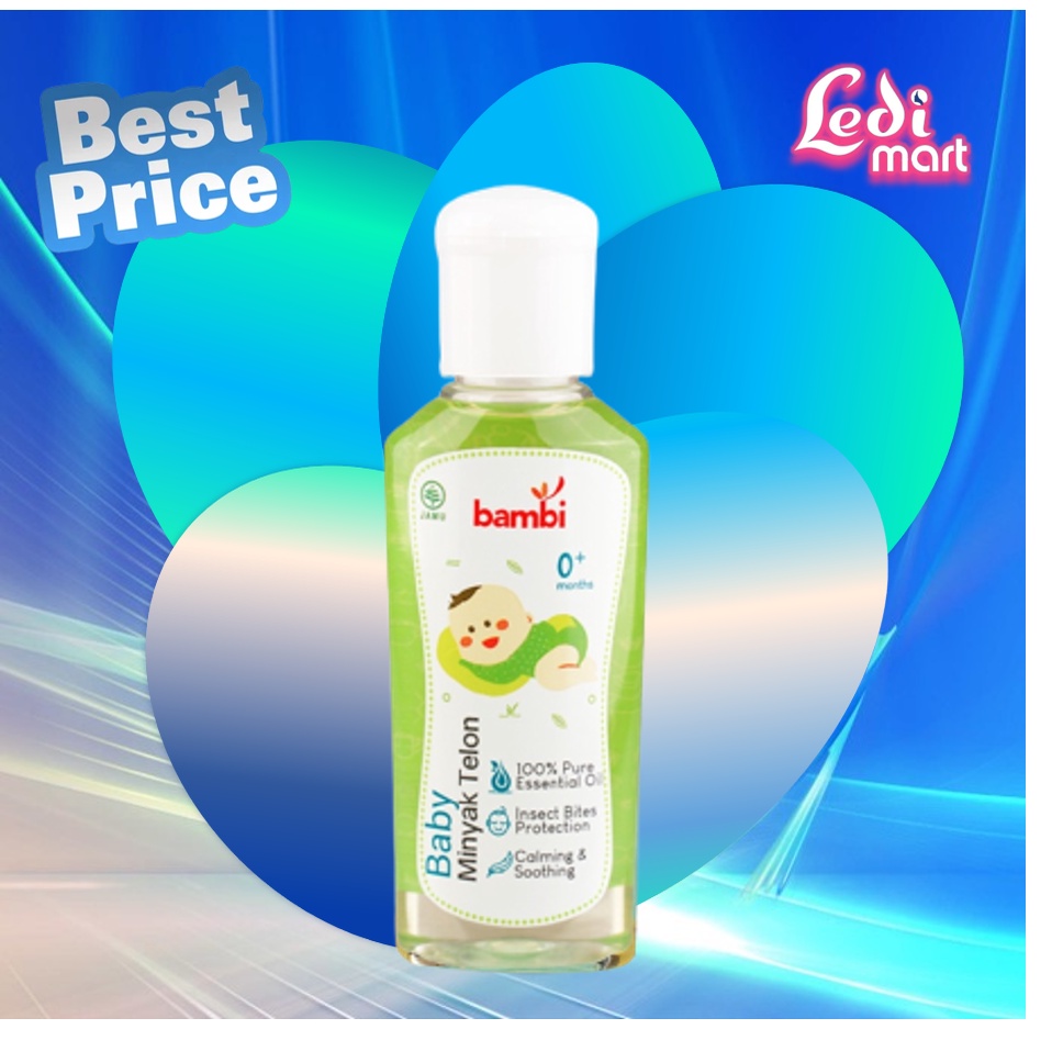 ORIGINAL Bambi Baby Minyak Telon 60ml 0+ / Minyak Telon kulit Normal - Sensitif / Menghangatkan Tubuh, Meredakan gejala kembung pada anak / telon Bayi