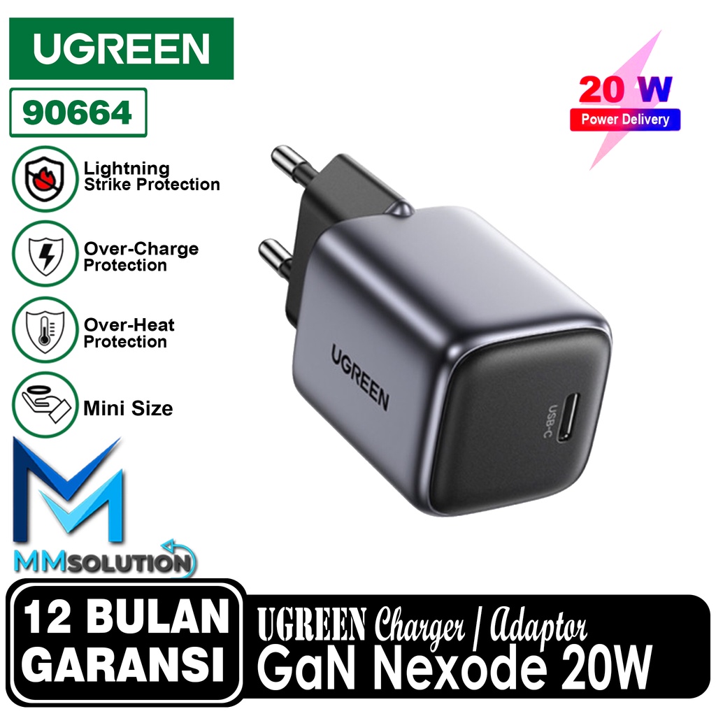 UGREEN Kepala Charge Nexode Gan 200W 100W 65W 45W 30W 20W PPS PD QC - GaN NEXODE 20W