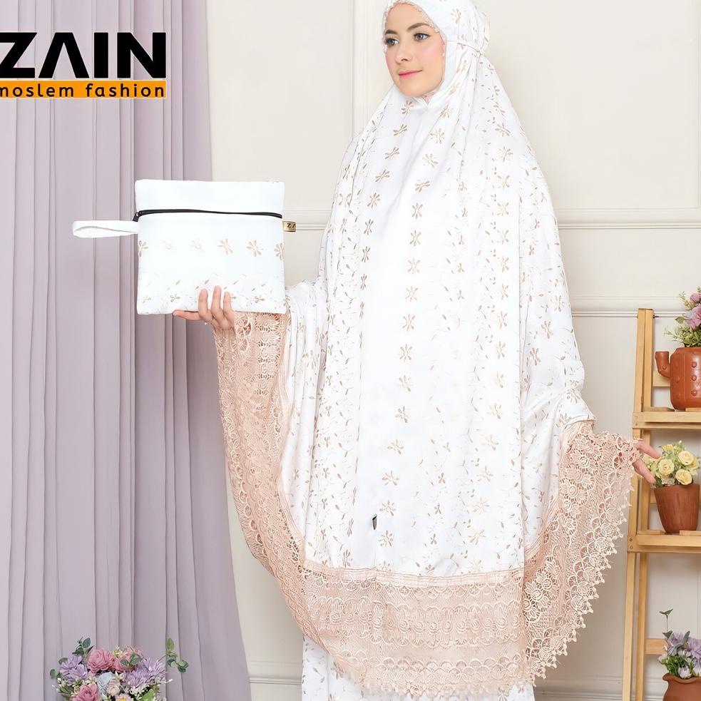 CHEKOUT ZAIN - Mukena Dewasa Sutra Milo Prada Mewah Full Bordir