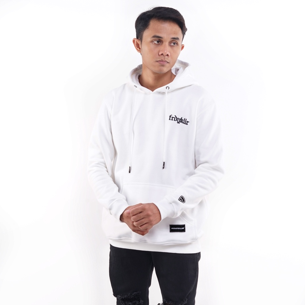 PAKAIAN SETELAN FRIDAY KILLER | OLD TOWN WHITE HOODIE + JOGGER WHITE