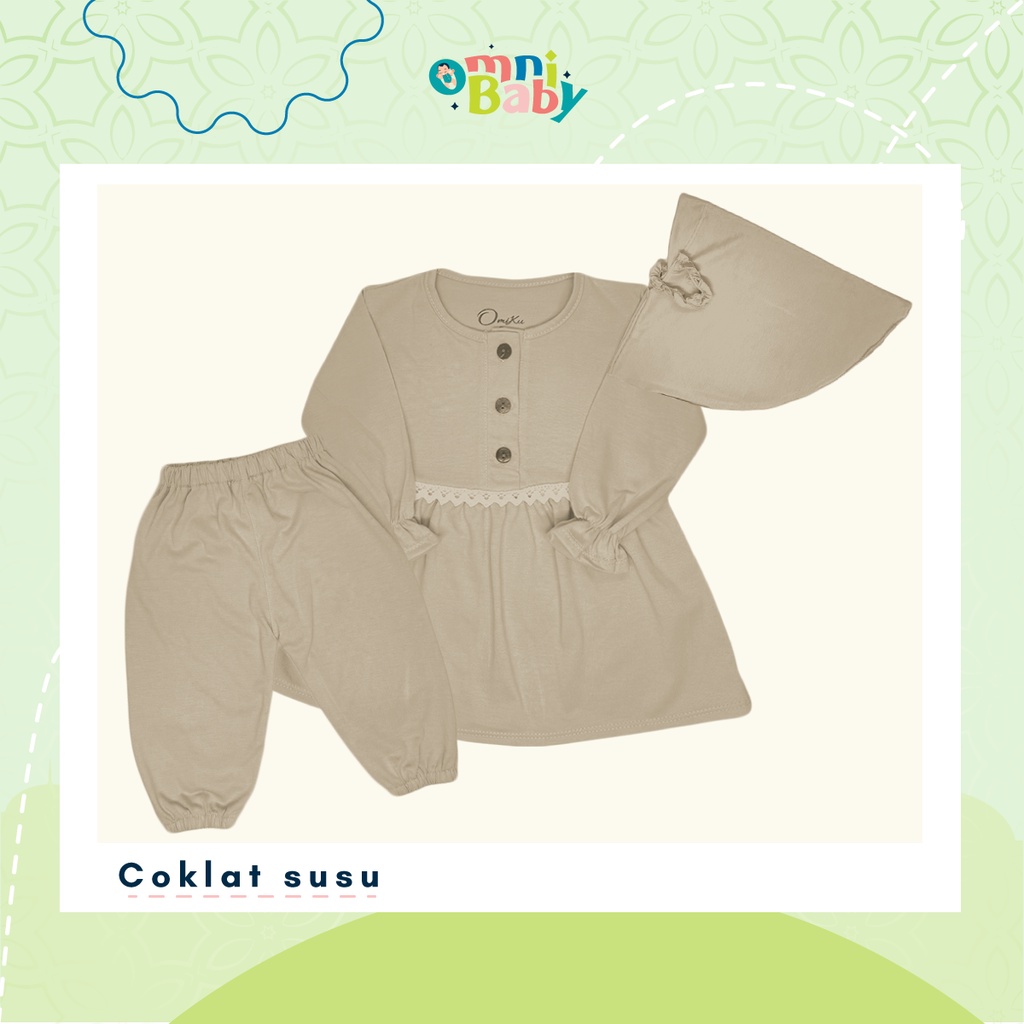 OMNIBABY Setelan Bayi Perempuan/ Tunik Set Bayi  0-12 Bulan SNI