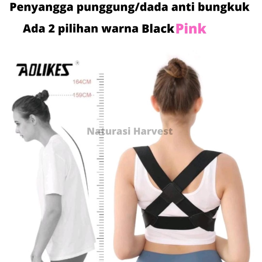 Aolikes Penyangga Punggung Dada Terapi Penegak Bungkuk Posture back support modeling pramugari