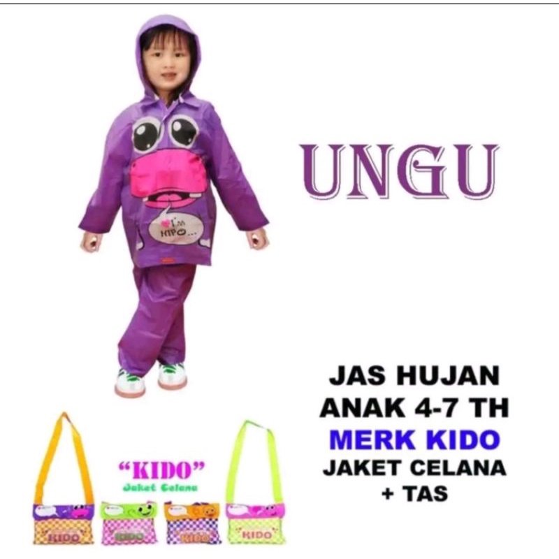 Jas Hujan Kido Mantel Hujan Setelan Anak Kido / Jas Hujan Anak Jaket Celana Mini Kido Indoplast