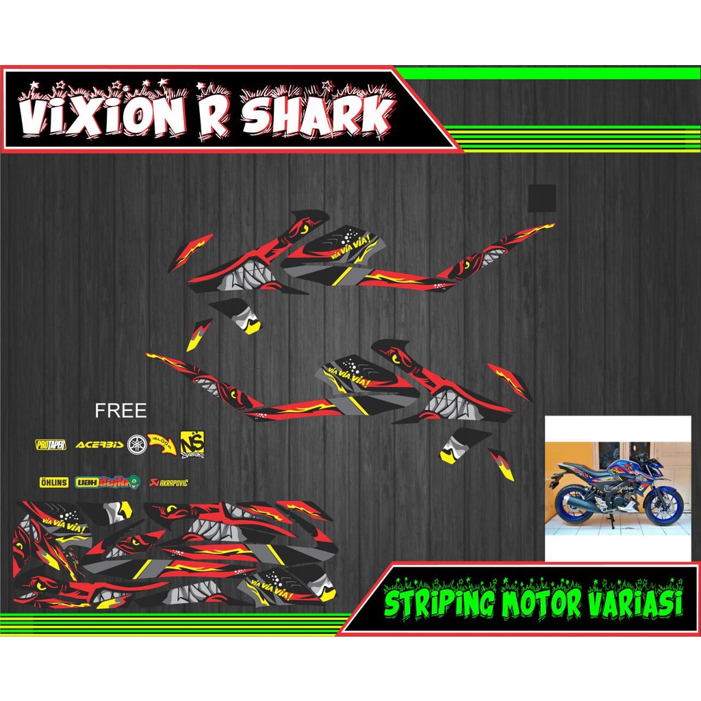 striping stiker motor vixion r shark