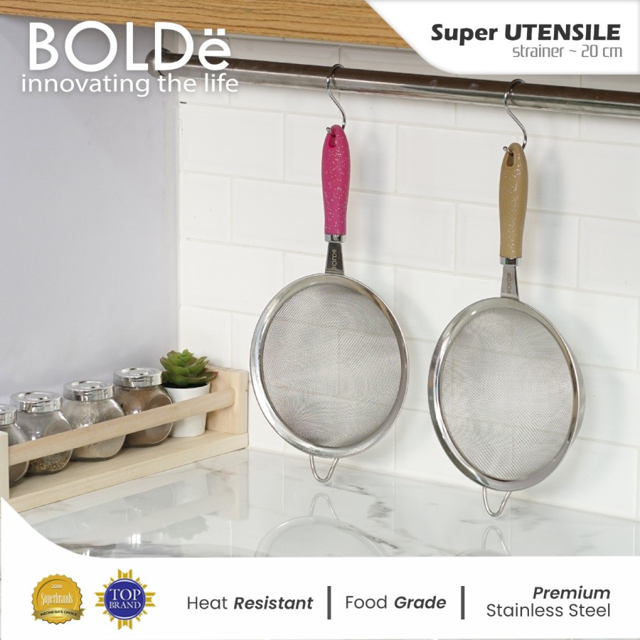 BOLDe Super Utensile Strainer 20 cm - Tirisan Saringan Stainless Steel - Saringan Masak Penyaring Stainless