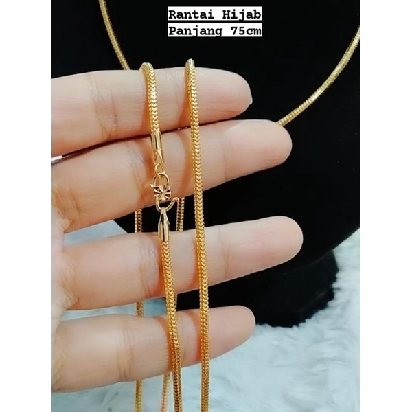 Rantai / Kalung Hijab 75cm. xuping Titanium Rodhium