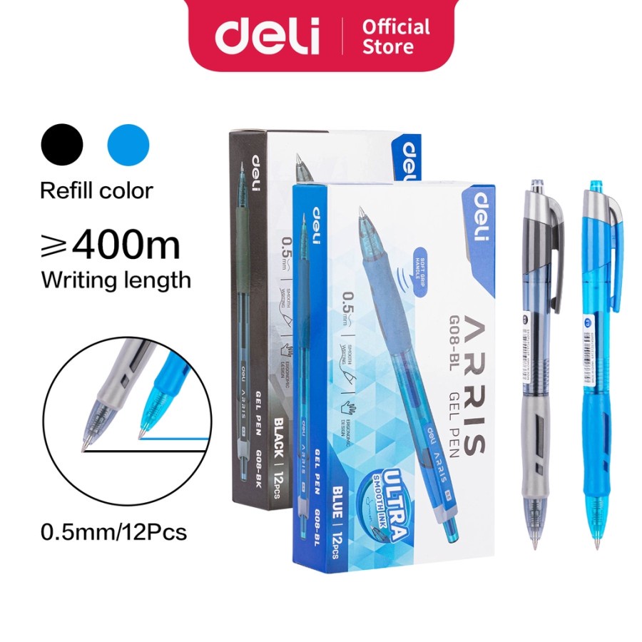 

Pulpen DELI ARRIS Gel Pen 0.5mm - G08