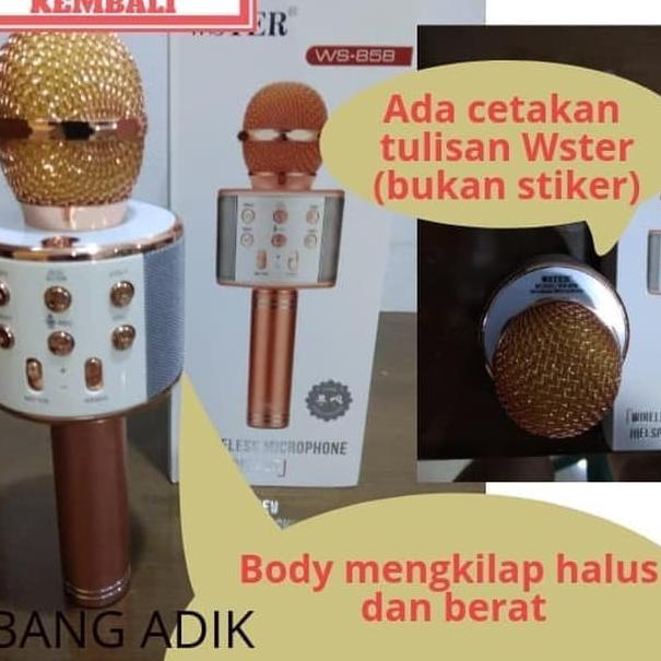 ☑ microphone ws858 original mic karaoke bluetooth ws% ori ➨