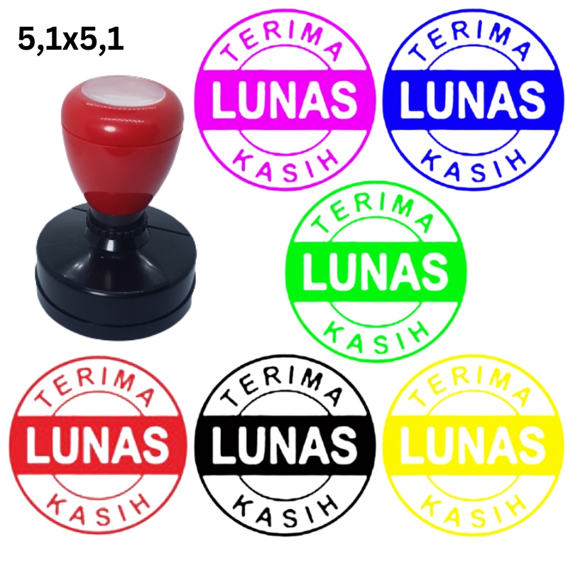 

Warna Bebas Pilih Cap / Stample Flash / Stempel Otomatis LUNAS Diameter 5.1 CM