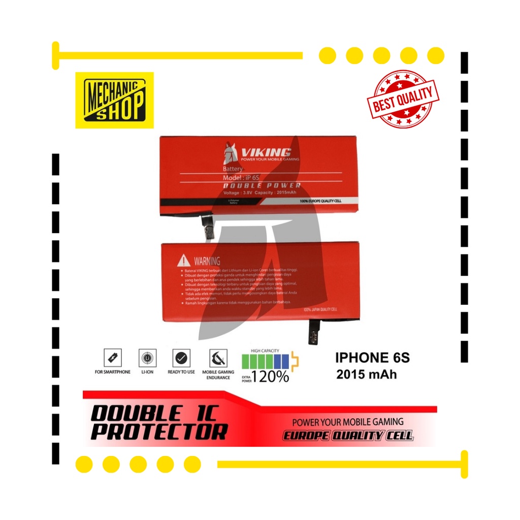 BATERAI VIKING IPHONE 6S DOUBLE POWER