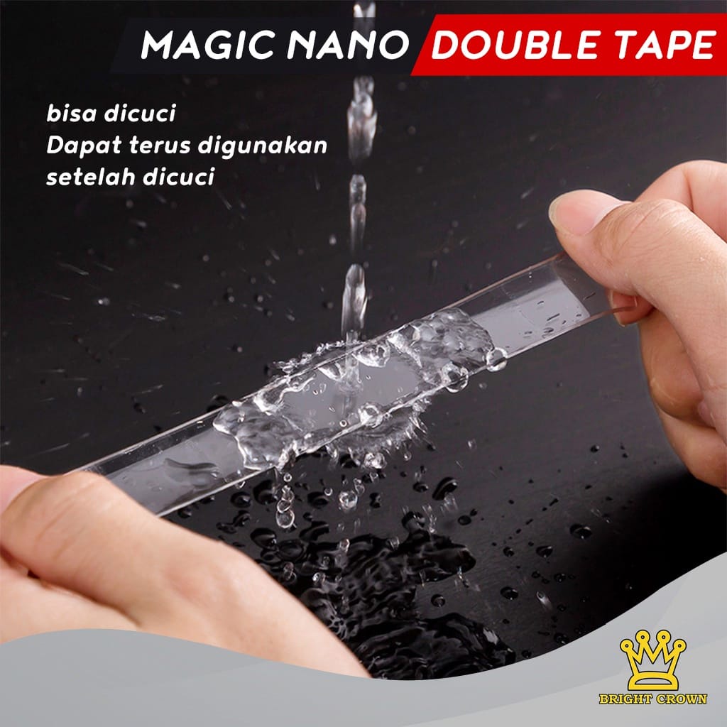 COD GP Nano Tape Ivy Grip Tape Isolasi 2 Sisi Solatip Double Tape Kuat / Double Tape Nano Bening Transparan 1M 3M 5M / DOUBLE TAPE AJAIB ISOLASI BENING