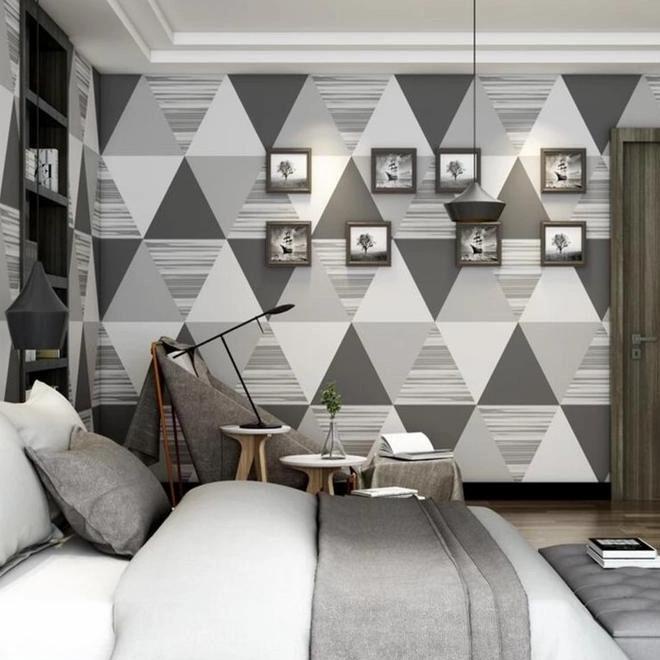 wallpaper dinding segitiga abstrak 10m x 45cm