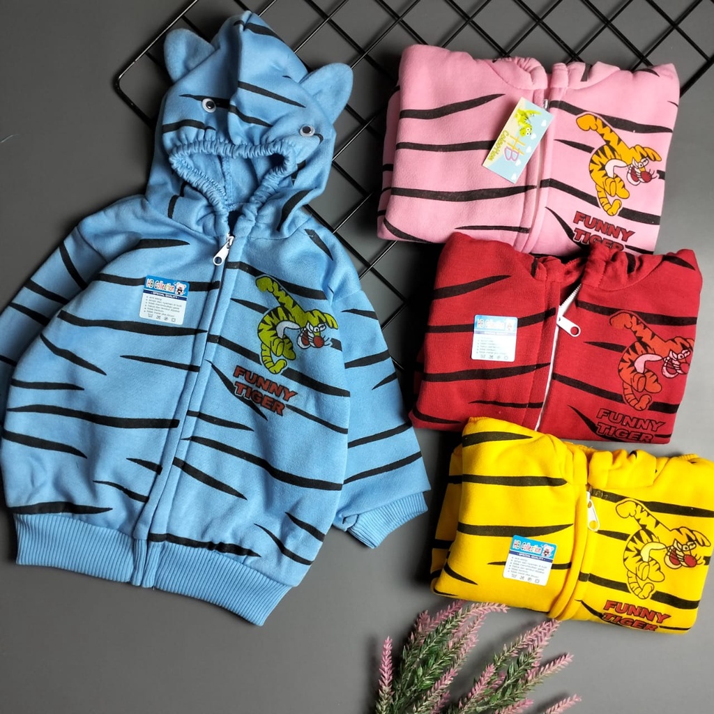 jacket hoodie bayi 3-12 bulan motif girrafe