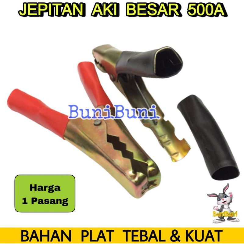 JEPITAN AKI BESAR 500A / Jepit Capit Aki Accu Besar Buaya 500A Universal (SEPASANG)