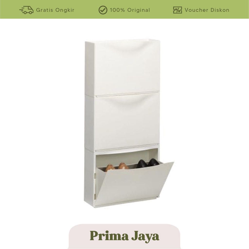 PrimaJaya TRONES TR2476 TR2477 Kabinet/tempat sepatu, putih, 52x39 cm, rak sepatu, lemari penyimpana