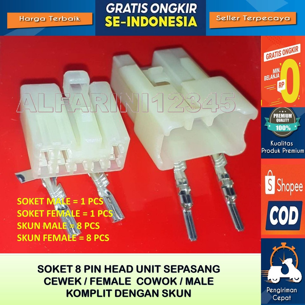 Soket audio toyota daihatsu 8 pin male female - Soket Switch Saklar Power Window Toyota Kijang Grand