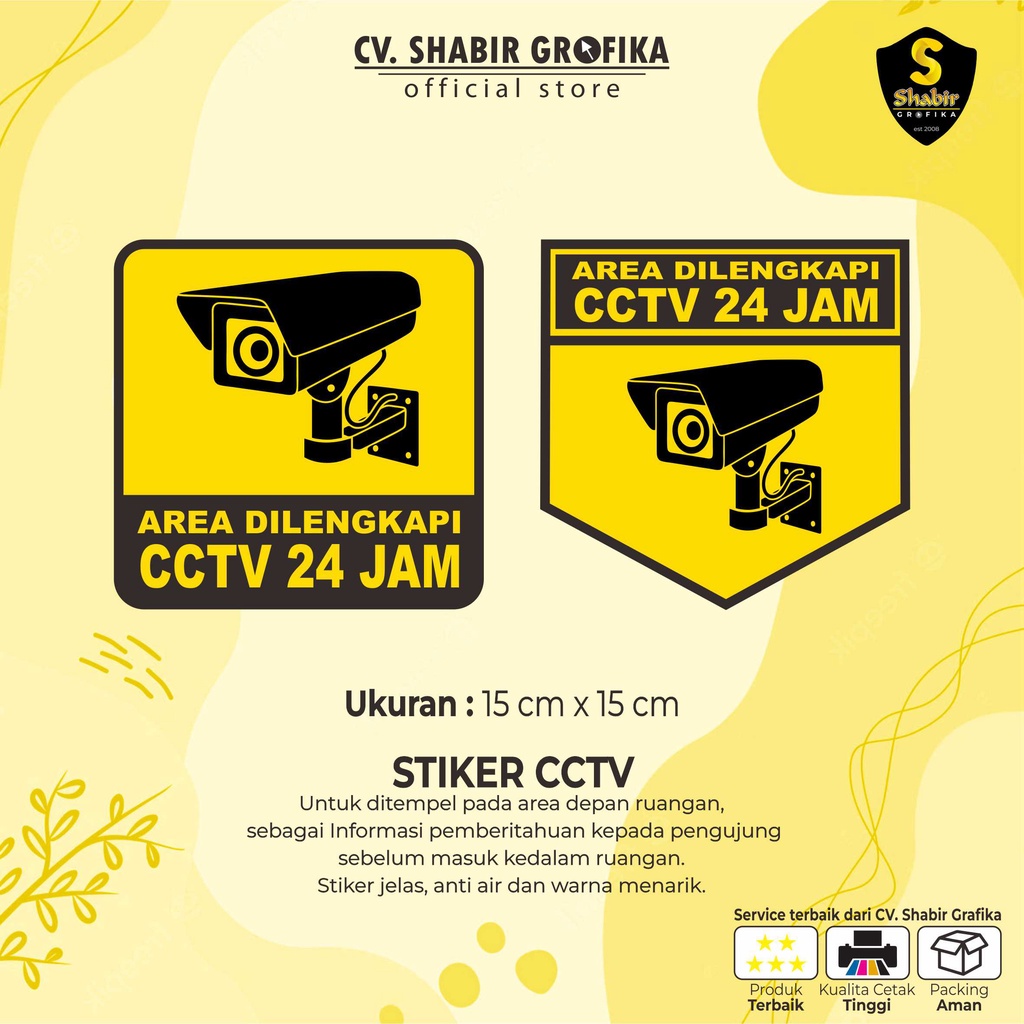 COD STIKER CCTV KANTOR, GUDANG, TOKO, PERUMAHAN