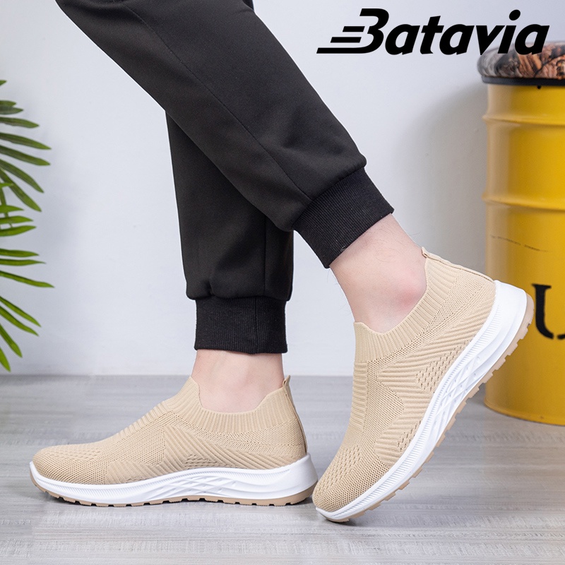 Batavia 2023 impor baru fashion sepatu Pria rajut sepatu olahraga pria sepatu hitam Sepatu Pria Sport men Sneakers kanvas fashion lebih ringan lebih tahan lama B32