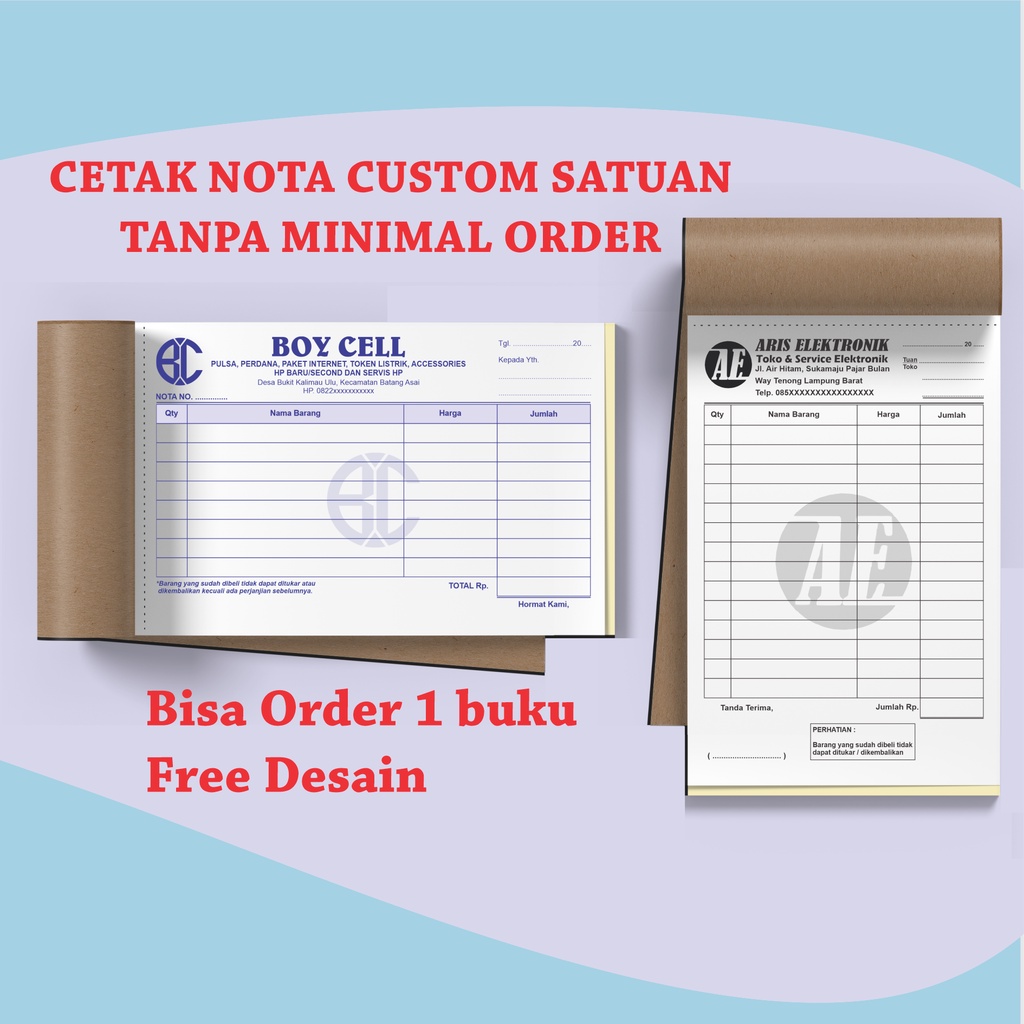 

CETAK NOTA CUSTOM SATUAN TANPA MINIMAL ORDER UKURAN 1/4 FOLIO