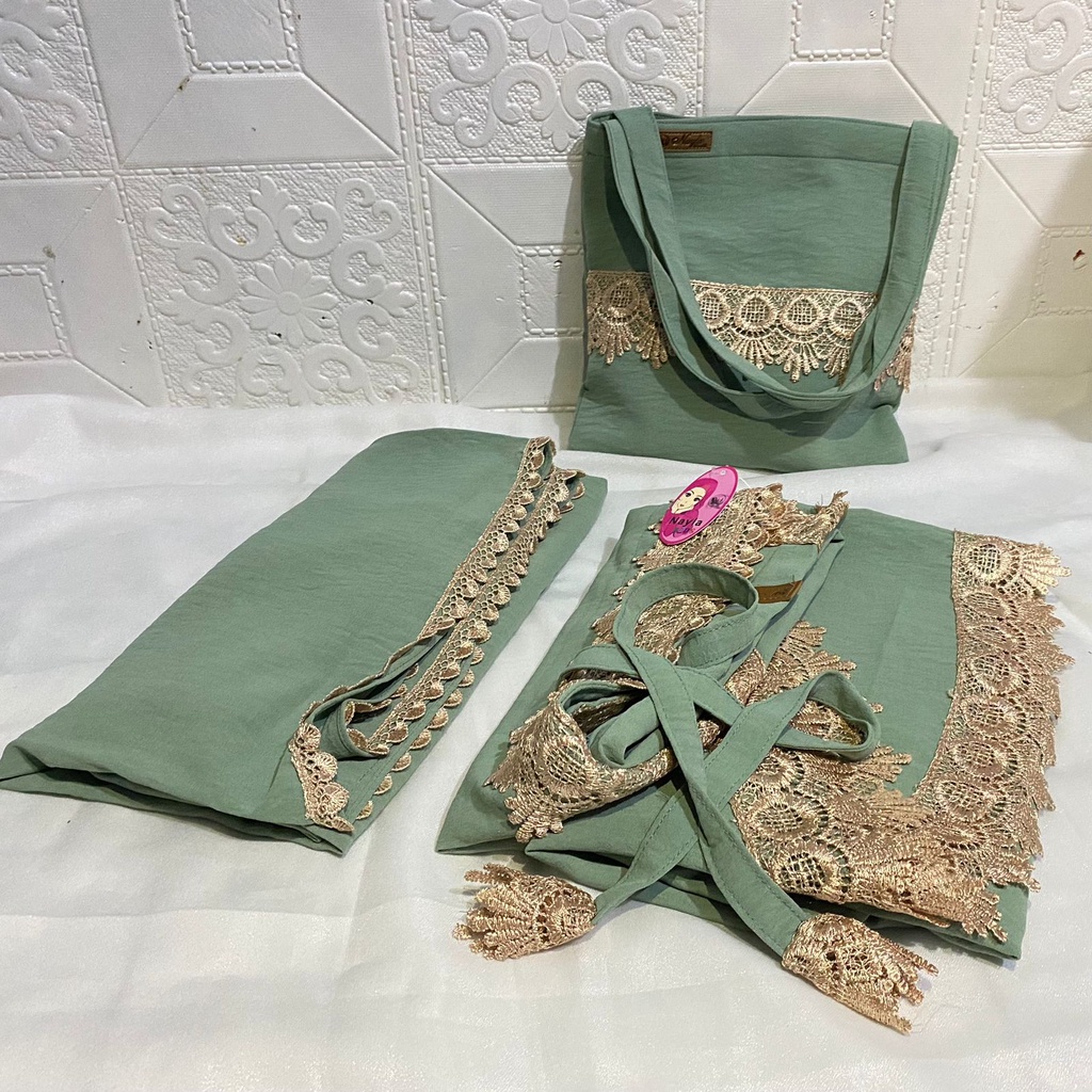 Mukena Anak Mukena Renda Mukena Crinkle Airflow Resleting Dagu Free Tas Safa Hijab