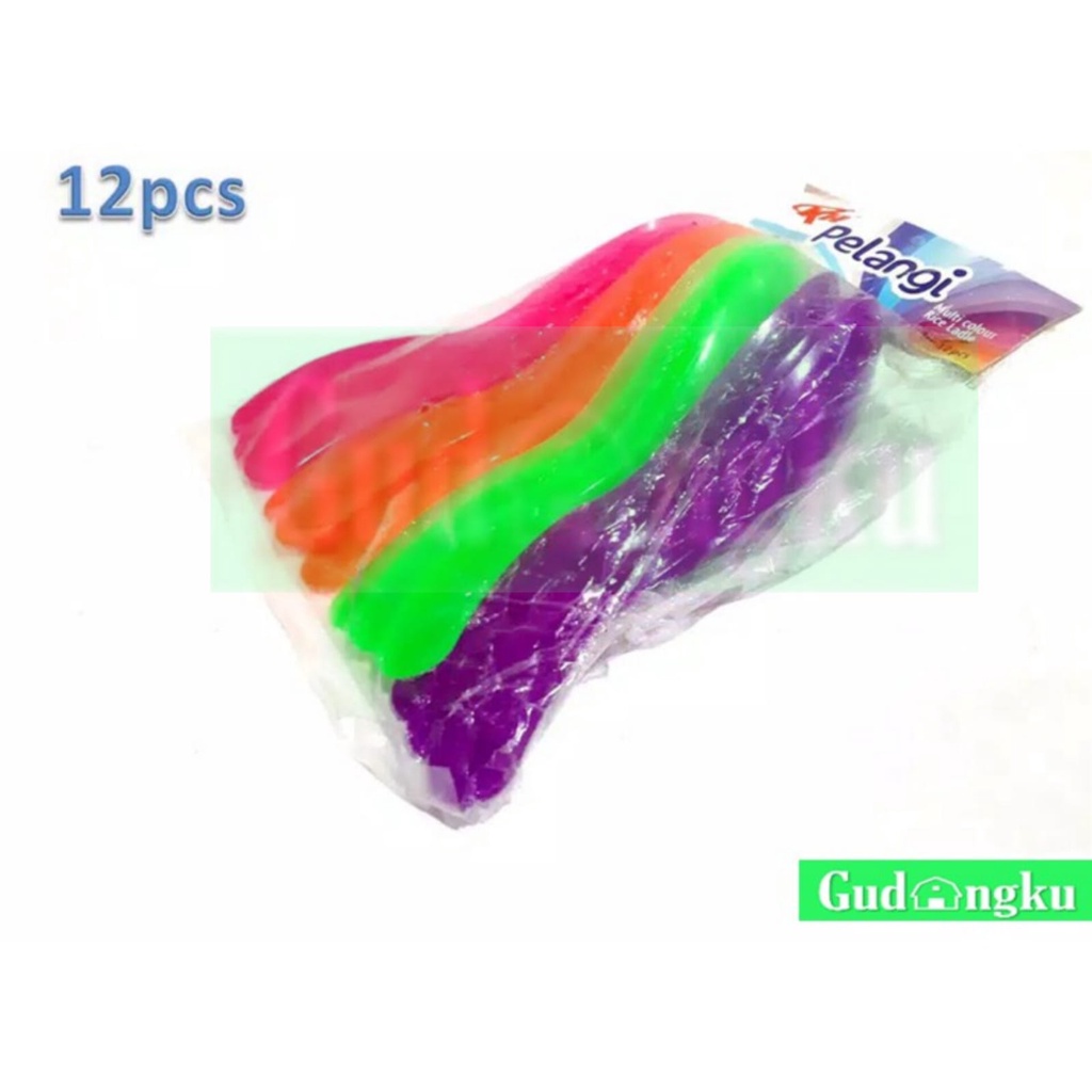 Centong Nasi Plastik PELANGI 1 Lusin