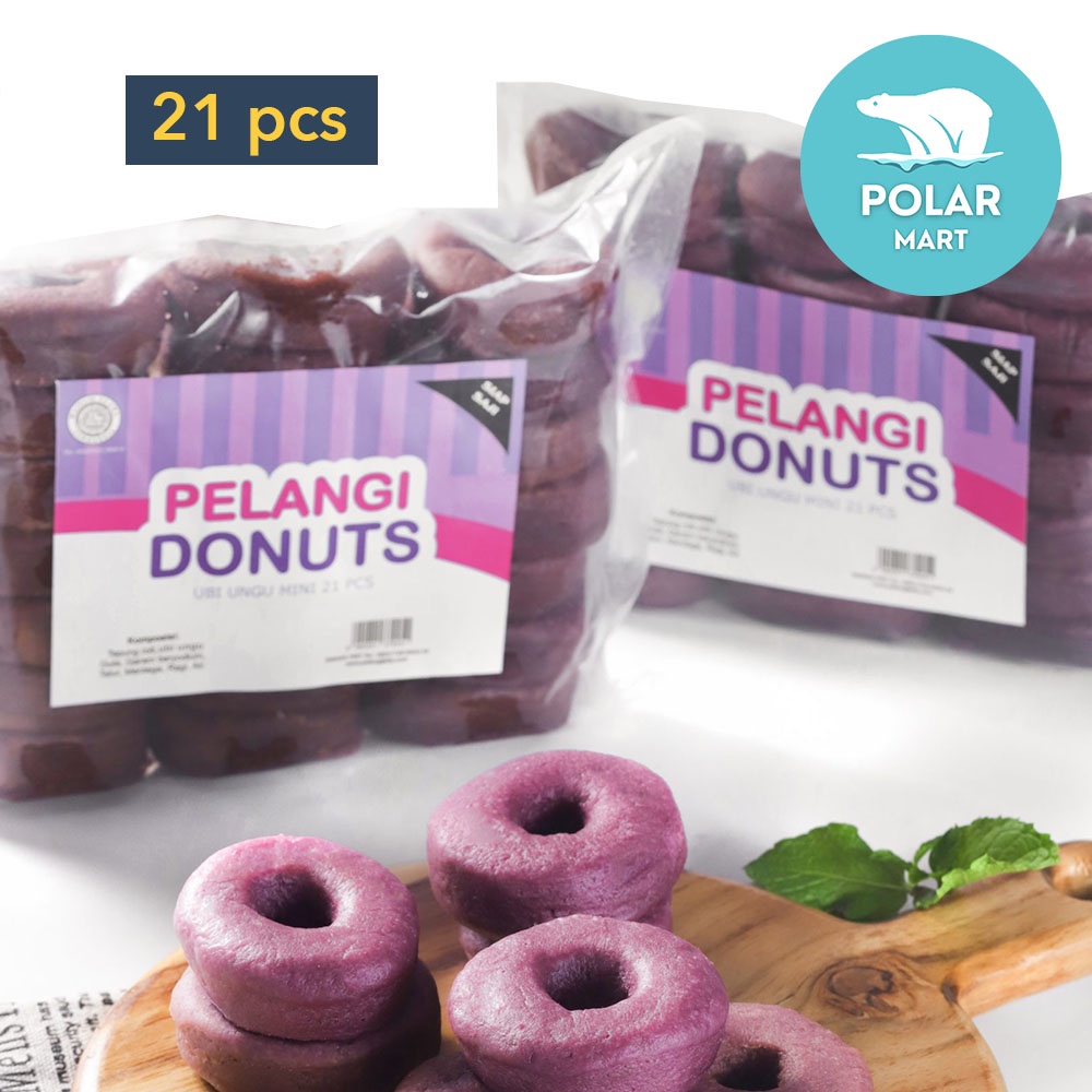 Pelangi Donuts Donat Ubi Ungu Isi 21pcs (FROZEN FOOD BANDUNG)